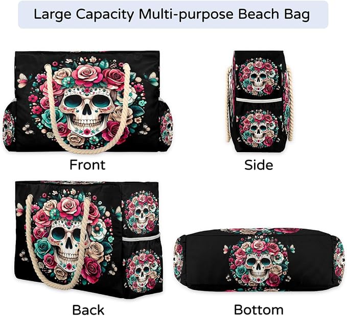 Large Beach Bag with Zipper Beach Bags for Women Water Resistant Swim Pool Bag - Image 6