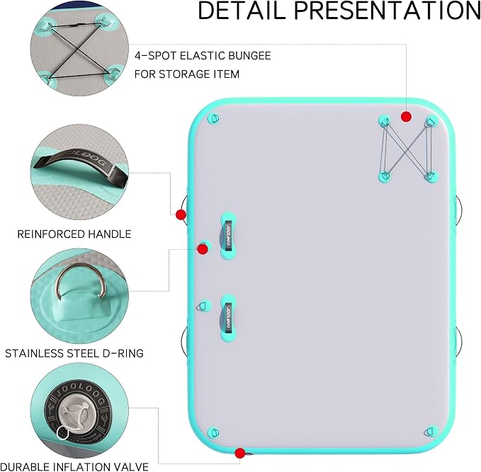 Inflatable Floating Dock Mat,6 inches Thick Inflatable Stable Platform Raft with Storage Bag None-Slip Surface for Lake Beach Pool - Image 3