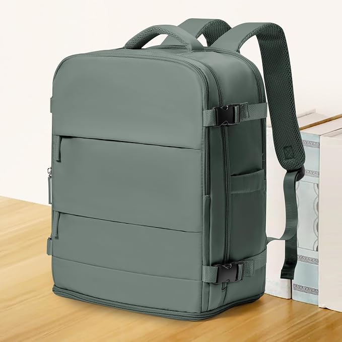 coowoz Travel Backpack Carry On for Women Man Gym Backpack with Laptop Compartment Mochila de Viaje Teacher Personal Item Backpacks Rucksack Airplane Accessories Must Haves Olive Green Small - Image 2