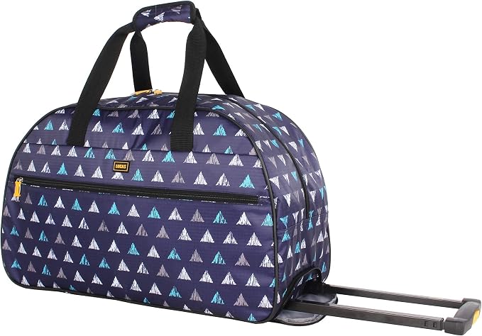 lucas Designer Carry On Luggage Collection - Lightweight Pattern 22 Inch Duffel Bag- Weekender Overnight (Triangle, 22in) - Image 2