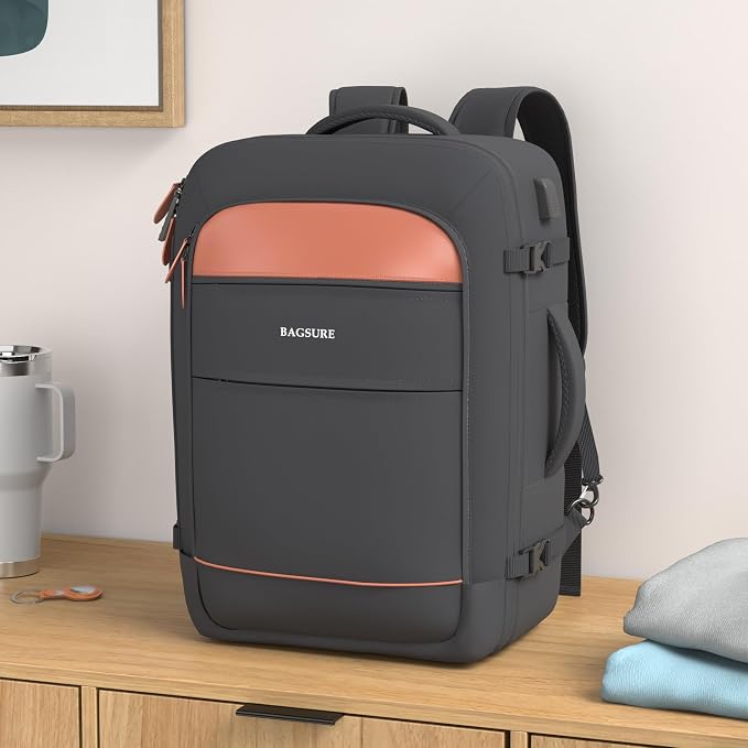 Bagsure Travel Backpack Carry On Backpack 42L Flight Approved, Expandable Laptop Backpack with Packing Cubes & Shoe Pocket, Water Resistant Luggage Backpack for Men Women, Large Backpack 20 * 14 * 7" - Image 2