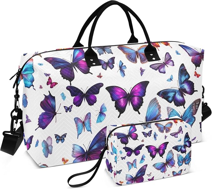 Beautiful Butterflies Travel Duffle Bag Gym Yoga Carry on Bags for Men Women Weekender Bag by Unknown