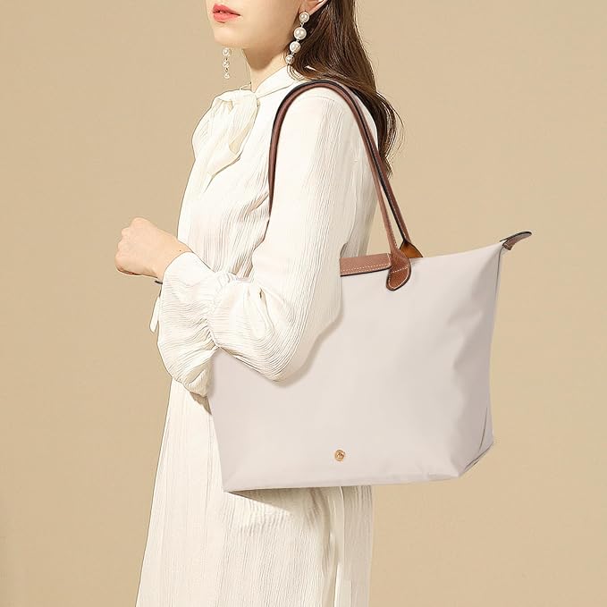 Tote Bag for Women with Purse Organizer Insert, Foldable Waterproof Nylon Bag for Travel, and Daily Use,Medium Size. - Image 3