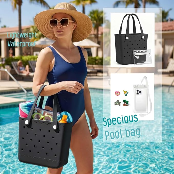 Rubber Beach Bag Waterproof Durable Large Tote Bag for Beach Sports Pool Swim Travel EVA Tote - Image 4