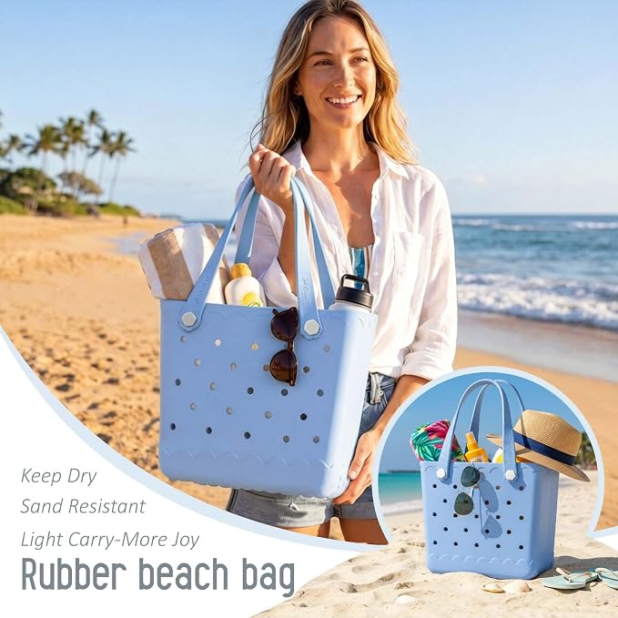 Rubber Beach Bag Waterproof Durable Large Tote Bag for Beach Sports Pool Swim Travel EVA Tote - Image 6