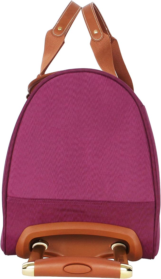 Steve Madden Designer Carry On Luggage Collection - Lightweight 20 Inch Duffel Bag- Weekender Overnight Business Travel Suitcase with 2- Rolling Spinner Wheels (Global Purple) - Image 3