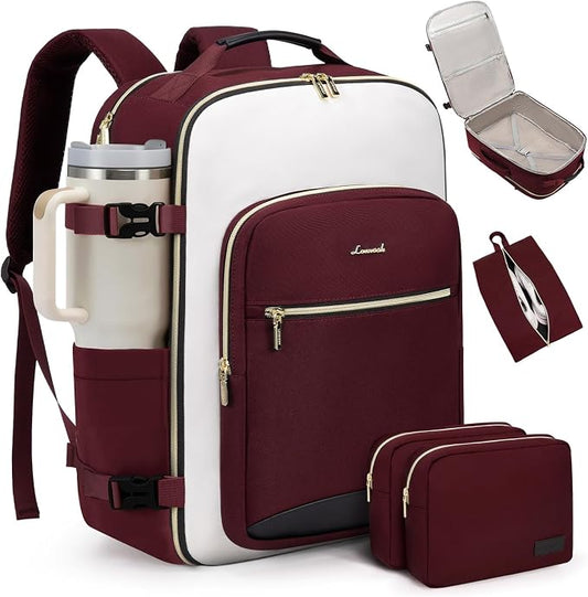 LOVEVOOK Large Travel Backpack for Women & Men, 40L Carry on Backpack for Airplanes, TSA Personal Item Travel Bag fits 17" Laptop, Waterproof Weekender Essentials Airline Approved with 3 Packing Cubes by LOVEVOOK