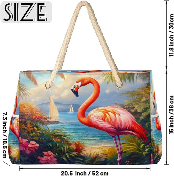 Large Beach Bag with Zipper Beach Bags for Women Water Resistant Swim Pool Bag - Image 3