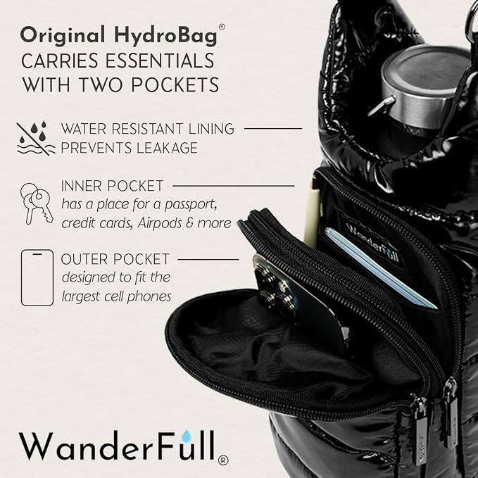 WanderFull Original HydroBag Crossbody Water Bottle Holder with Phone Pocket, Fits Water Bottles up to 32 oz - Image 6