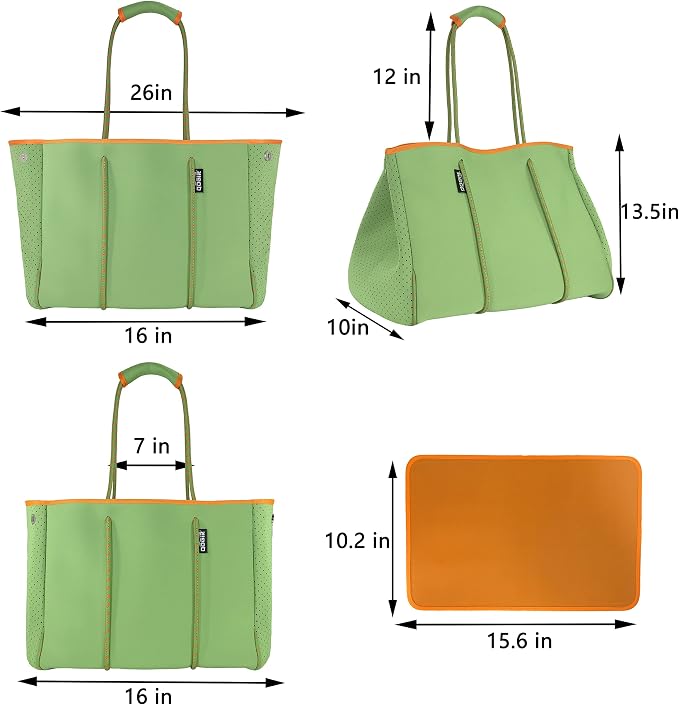 QOGiR Neoprene Multipurpose Beach Bag Tote with Inner Zipper Pocket … … … … - Image 6