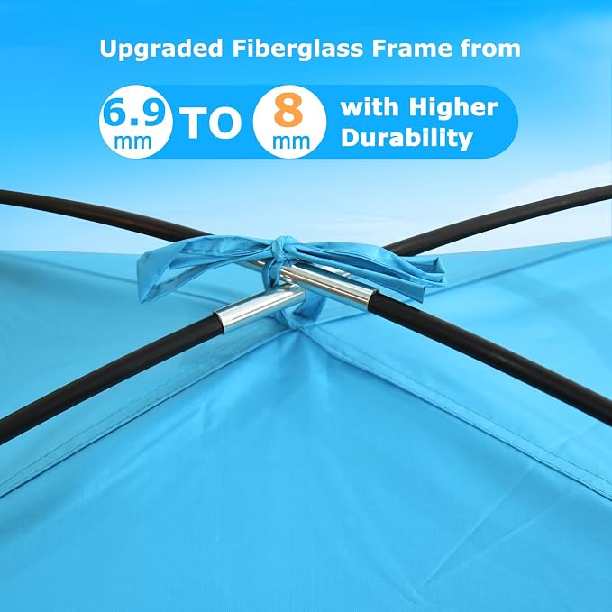 COMMOUDS Beach Tent Sun Shelter for 3/4/6/8 Person, UPF 50+ UV Protection Beach Shade Canopy Tent, Lightweight, Easy Set Up and Carry - Image 4