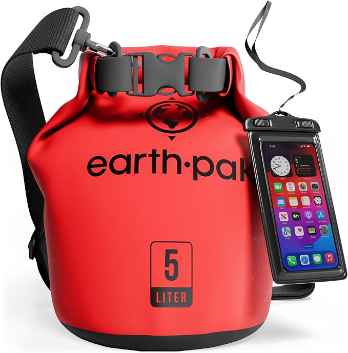 Earth Pak Waterproof Dry Bag - Roll Top Waterproof Backpack Sack Keeps Gear Dry for Kayak with Waterproof Phone Case by earthpak