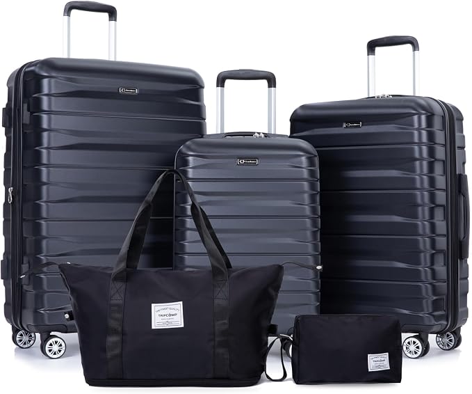 Travelhouse Hardside 3-piece Luggage Set, PC suitcases with Spinner Wheel | Double Spinner Wheels,TSA Lock, Underseat Waterproof Duffel Bag by Travelhouse