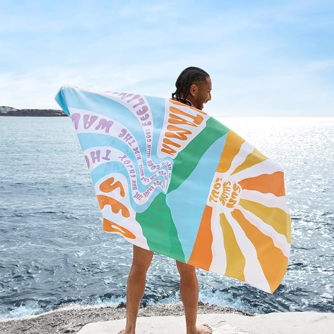 Dock & Bay Beach Towel - Quick Dry, Sand Free - Compact, Lightweight - 100% Recycled - Includes Bag - Vitamin Sea - Extra Large (200x90cm, 78x35) - Image 6