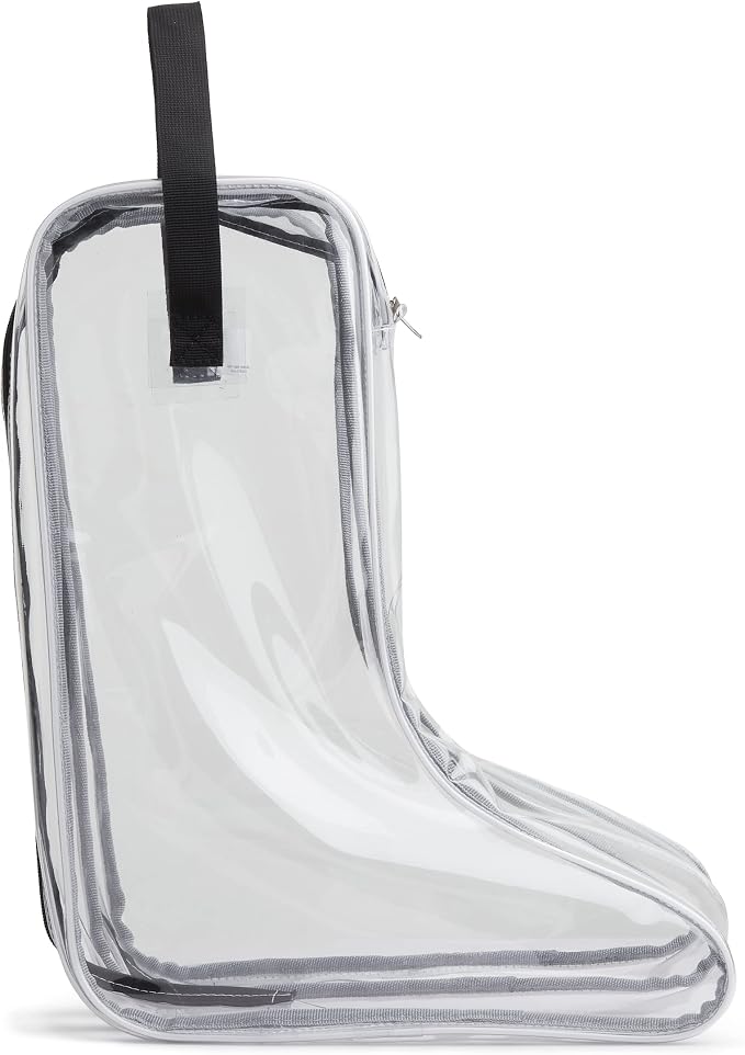 Howdy Boot Bag - Clear See-Thru Waterproof Storage Bag for Cowboy Boots and Tall Riding Boots Travel Accessories Shoe Organizer with Center Divider. Black by Howdy+Boots