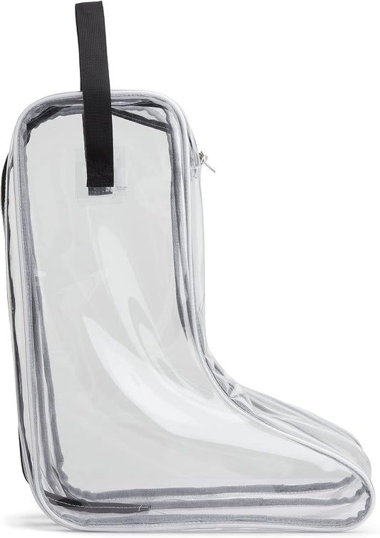 Howdy Boot Bag - Clear See-Thru Waterproof Storage Bag for Cowboy Boots and Tall Riding Boots Travel Accessories Shoe Organizer with Center Divider. Black by Howdy+Boots