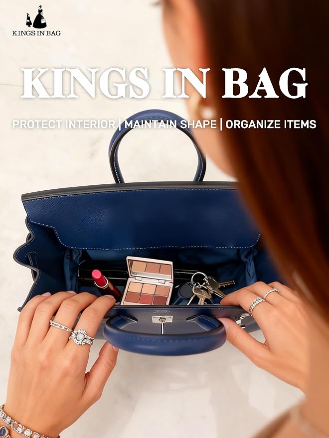 Satin Purse Organizer for Birkin, Custom Color | Custom Fit, Multiple Pockets, Lightweight Purse Essentials, Ideal for Travel, Shopping, and Daily Use - Image 3