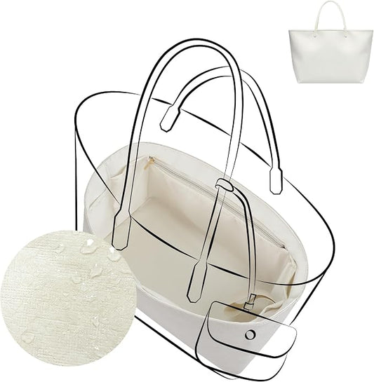 DGAZ Lightweight Purse Organizer Insert for GYARD-Anjou/Artois/SaintLouis Bags,silk and DupontPaper handbag inner for Luxury Bag(Craie,Saint louisPM) by DGAZ