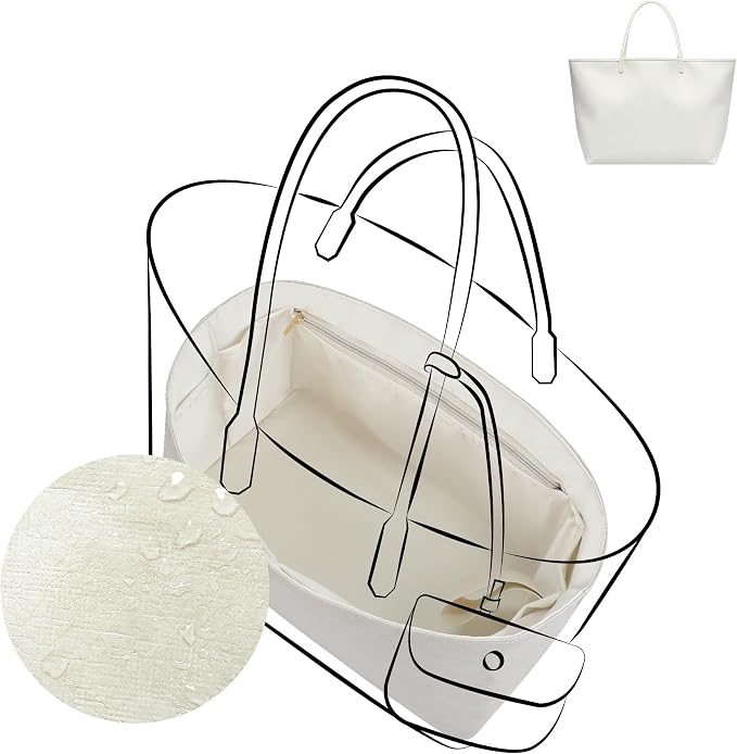 DGAZ Lightweight Purse Organizer Insert for GYARD-Anjou/Artois/SaintLouis Bags,silk and DupontPaper handbag inner for Luxury Bag(Craie,Saint louisGM) by DGAZ