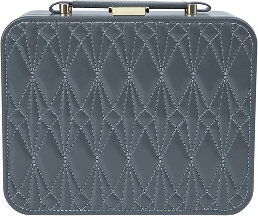 Travel Jewelry Case Large, Jewelry Box Large Jewelry Travel Organizer Jewelry Case with Handle, Best Gift for women Girls, Grey by V-LafuyJewelryBox