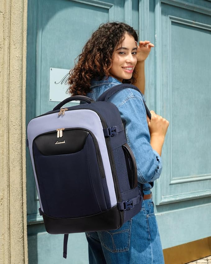 LOVEVOOK 40L Travel Backpack for Women Men, Large Carry on Backpack for Airplanes TSA Personal Item Travel Bag fits 15.6" Laptop, Waterproof Weekender Essentials Airline Approved with 2 Packing Cubes - Image 2
