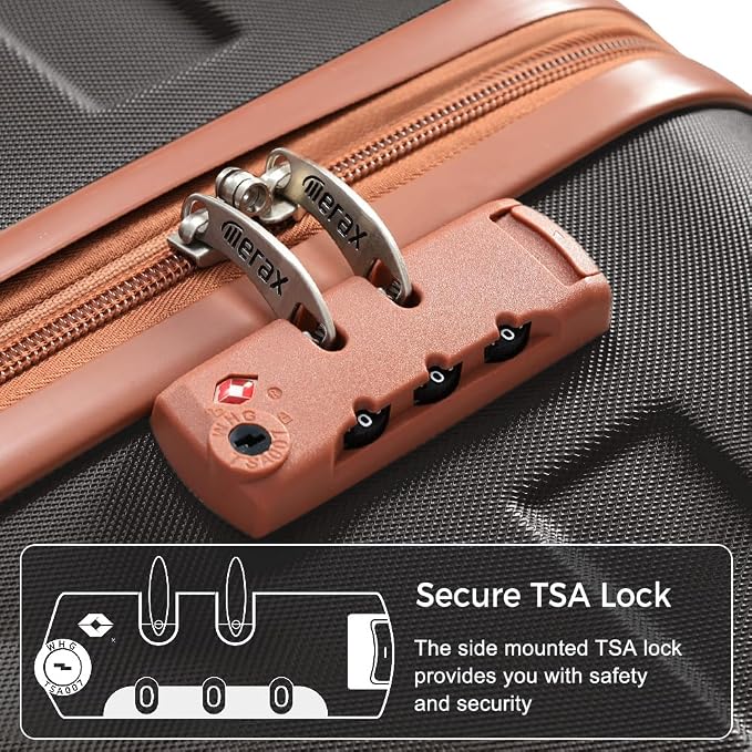 Luggage Sets, 3 Pcs Hardside Lightweight Suit case with Spinner Wheels & Lock - Image 3
