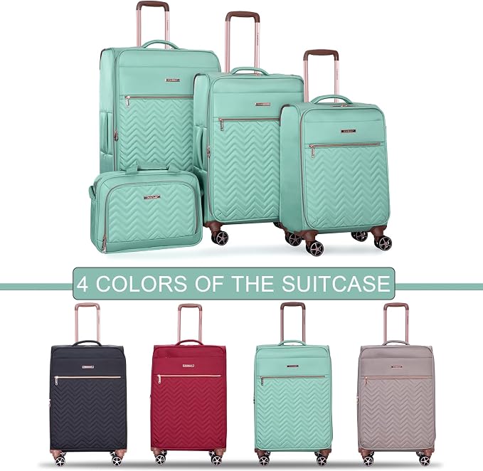 Travelhouse 4-Piece Softside Luggage Set with Spinner Wheels | Lightweight expandable suitcases: 16" underseat duffel bag + 20" carry-on + 24" + 28" checked - Image 9