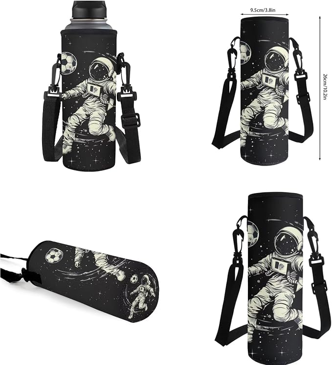 Space Astronaut Backpack for Kids Boys Backpack with Lunch Box Water Bottle Holder and Black Pencil Case 4PCS Set Bookbag with Compartments 17 inch Sturdy School Bag with Side Pocket for Girls - Image 7