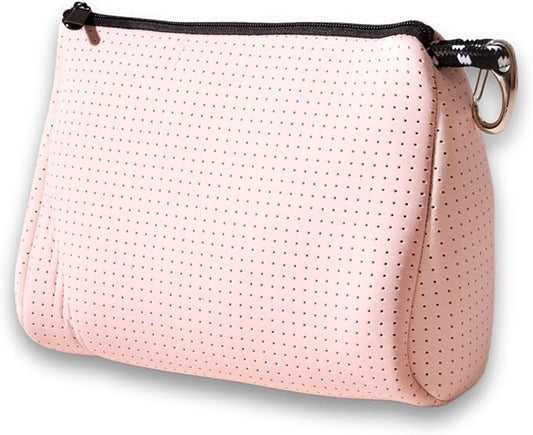 POPUPS Large Makeup Bag with Zipper, Pretty Pink - Waterproof Neoprene Cosmetic Bag 7.7 x 10.75 x 5 inches by POPUPSBrand
