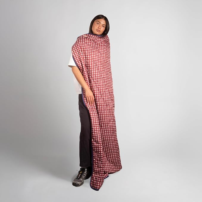Gravel UltraPak™ Packable Insulated Travel Blanket – Lightweight Outdoor Blanket, Water-Resistant, Compact 20D Nylon with Snap Closure for Camping, Hiking & Travel, Gingham - Image 3