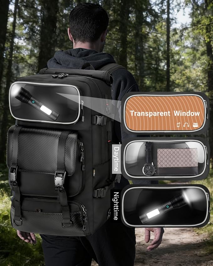 Travel backpack for men,60L Extra Large Carry on Backpack Durable Convertible Duffle Bag with Shoe Compartment Fit for 17 Inch Laptop for travel, camping,Weekender Hiking - Image 3