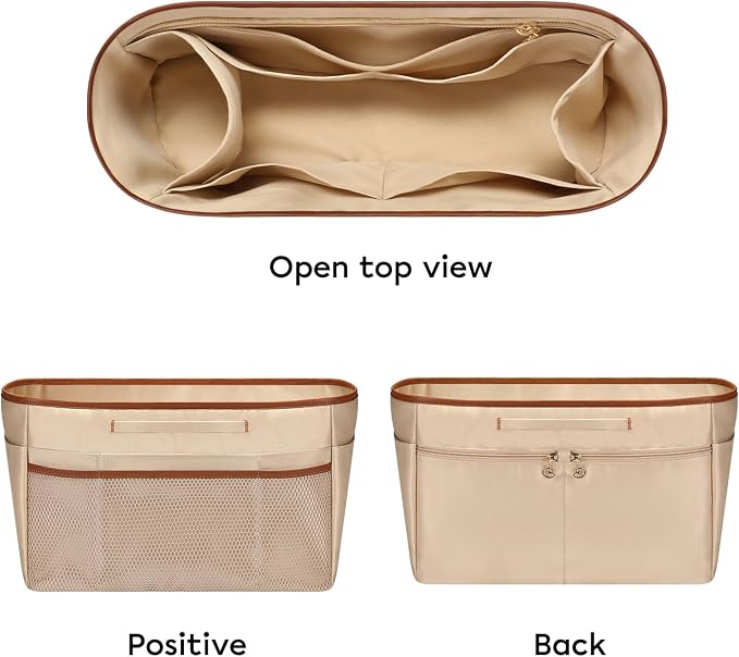 GIVLEFLY Purse Organizer Insert for Tote Bag, 9.84 Inch Satin Bag Organizer, Multi Pocket Handbag Organizer for Everyday Totes - Image 8