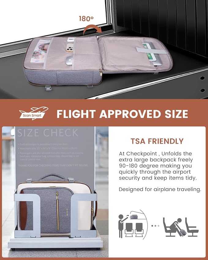 LOVEVOOK 40L Travel Backpack for Women & Men, Airline Approved Carry On Luggage with 3 Packing Cubes, TSA Overnight Bags, Waterproof Personal Item Bag, Weekender Essentials Backpacks fits 17" Laptop - Image 2