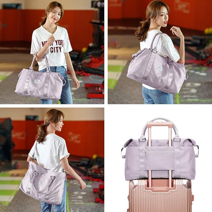 Travel Duffel Bag, Carry On Overnight Weekender Bags for Women | Travel Bag with Wet Pocket & Trolley Sleeve, For Spirit Airlines 18x14x8 Personal Item Bag - Image 7
