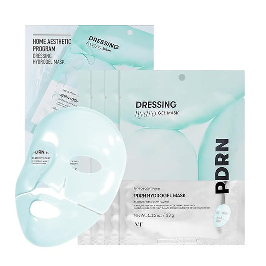 VT COSMETICS PDRN Hydrogel Mask(33gx4ea), Intensive Nourishing & Rejuvenating Overnight Mask, Skin Repair, Elasticity Boost, Hydrating & Plumping, Korean Skincare