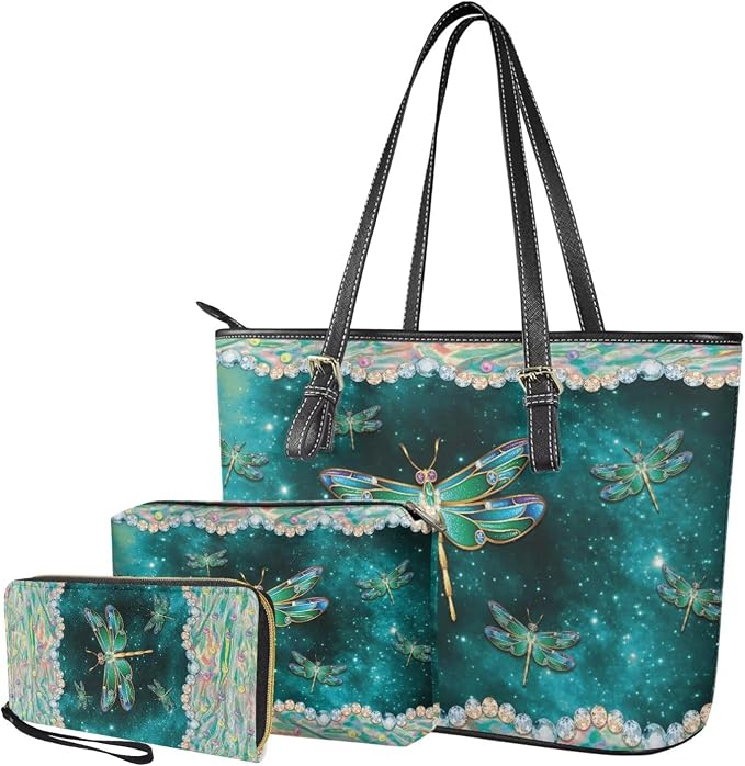 Women Purse Handbags Wallet Sets Leather Shoulder Tote Bag for Women,Top Handle Purse with Wrist Wallet Bag - Image 5