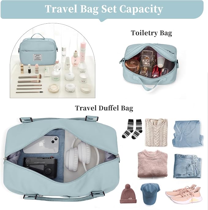Weekender Bags for Women, Personal Item Travel Bag with Shoes Compartment | Overnight Travel Duffel Bag with Toiletry Bag, Airplane Friendly Carry-On Bag - Image 3