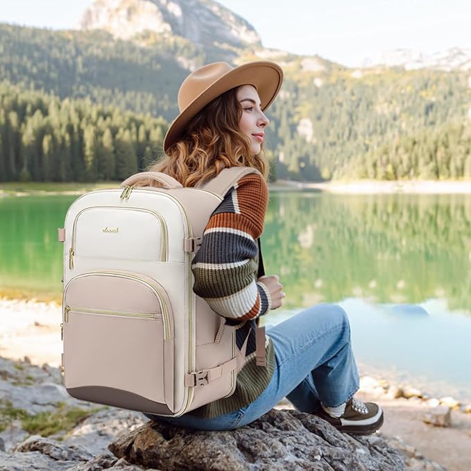 LOVEVOOK Travel Essentials Carry on Backpack 50L Travel Backpack for Women Men,Waterproof TSA Personal Item Travels Bag Airline Flight Approved,Large Carry on Luggage Laptop Backpack with Packing Cube - Image 2