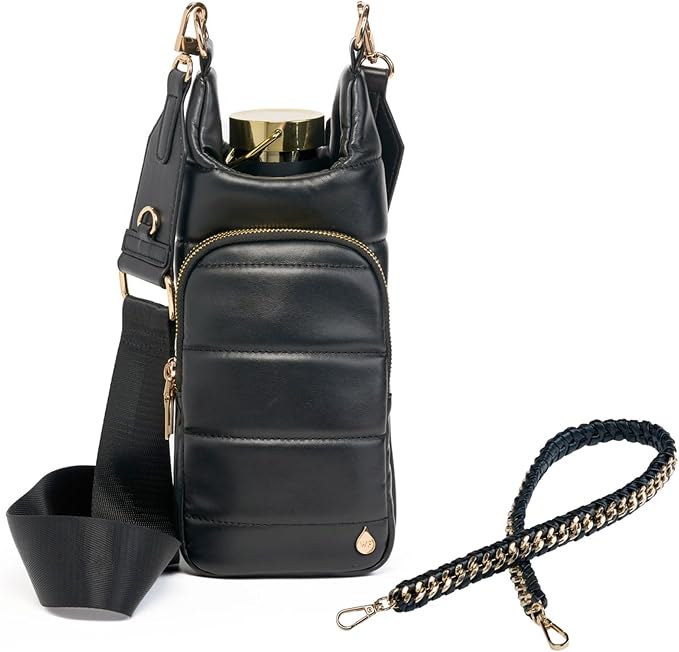 WanderFull® Original HydroBag® Luxury Vegan Leather, Oprah’s Favorite Things 2024, Water Bottle Holder with 2 Straps by WanderFull