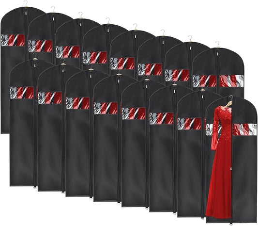 Univivi 16 Pack Suit Cover Bags 60 Inch Garment Bags for Hanging Clothes, Garment Bags for Women Dresses with Clear Window and ID Card Holder for Suit Jacket, Skirt, Shirt and Coat by Univivi
