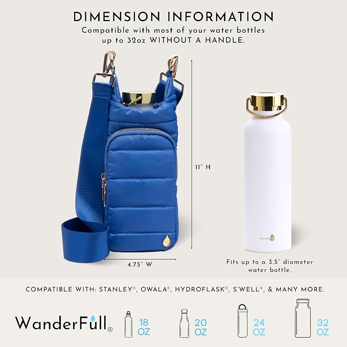 WanderFull Original HydroBag Crossbody Water Bottle Holder with Phone Pocket, Fits Water Bottles up to 32 oz - Image 5
