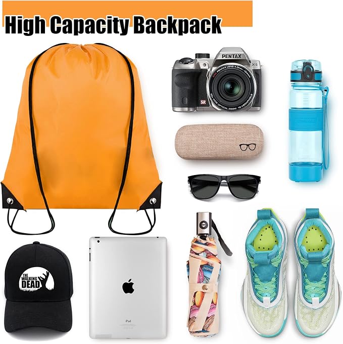 Grneric Drawstring Backpack Bulk 100Pcs Cinch Bag, Polyester Drawstring Bags for Gym Beach Sports Short Trip Party (20 Colors) - Image 3