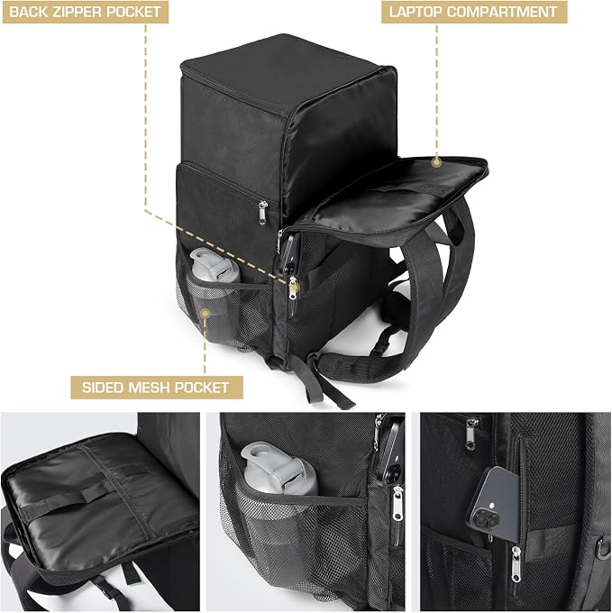 Gatycallaty Sneaker Bag Travel Shoes Duffel Bag Carry On Adjustable Compartment for Workout Travel Gym (Black) - Image 4