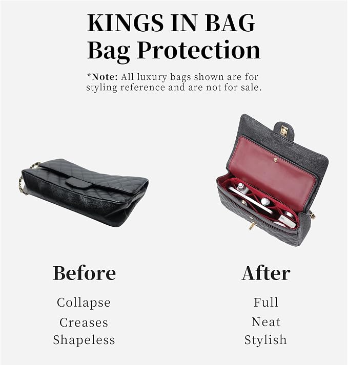Purse Organizer Insert, Silky-Soft Lightweight Design, Multi-Pocket, Keeps Bag Organized & Protects Interior, Fits Chanel Classic Flap Maxi, Ideal for Travel & Daily Use(Gold, CF Maxi) - Image 3