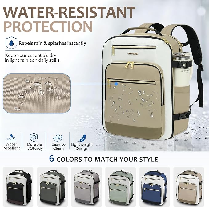 EMPSIGN 40L Travel Backpack for Women & Men | Airline Approved Carry On, TSA Personal Item Bag, Waterproof, Overnight Weekender Essentials, Fits 17" Laptop - Image 6