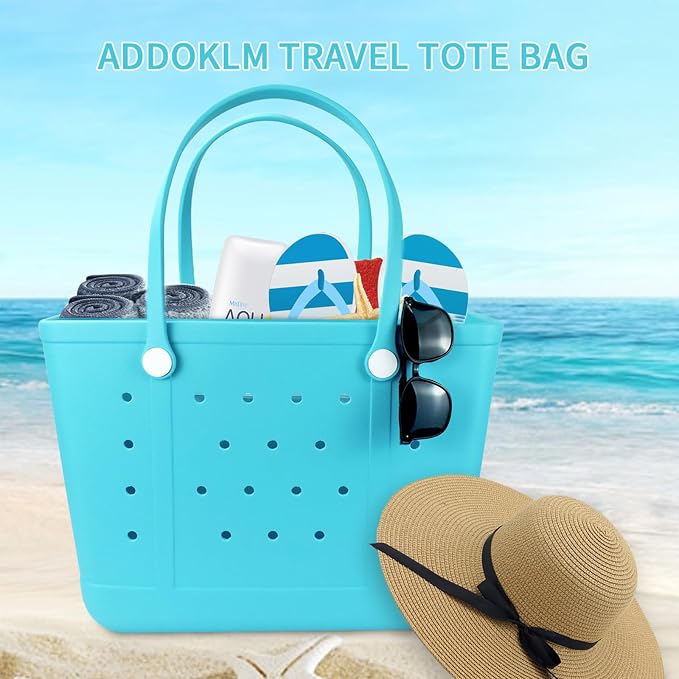 Beach Tote Bag for Women, Rubber Beach Bag Waterproof Sandproof, Extra Large EVA Tote Bag Boat Bag - Image 4