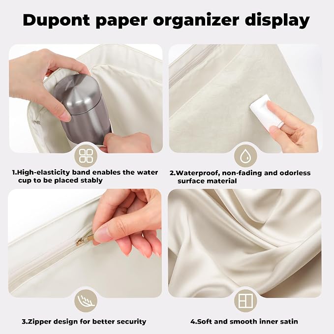 DGAZ Lightweight Purse Organizer Insert for GYARD-Anjou/Artois/SaintLouis Bags,silk and DupontPaper handbag inner for Luxury Bag(Craie,ArtoisPM) - Image 8