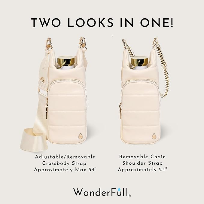 WanderFull® Original HydroBag® Luxury Vegan Leather, Oprah’s Favorite Things 2024, Water Bottle Holder with 2 Straps - Image 8