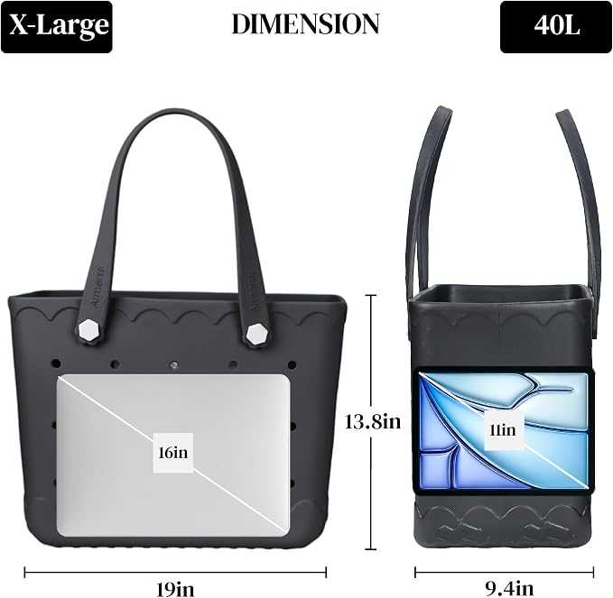 Rubber Beach Bag Waterproof Durable Large Tote Bag for Beach Sports Pool Swim Travel EVA Tote - Image 7