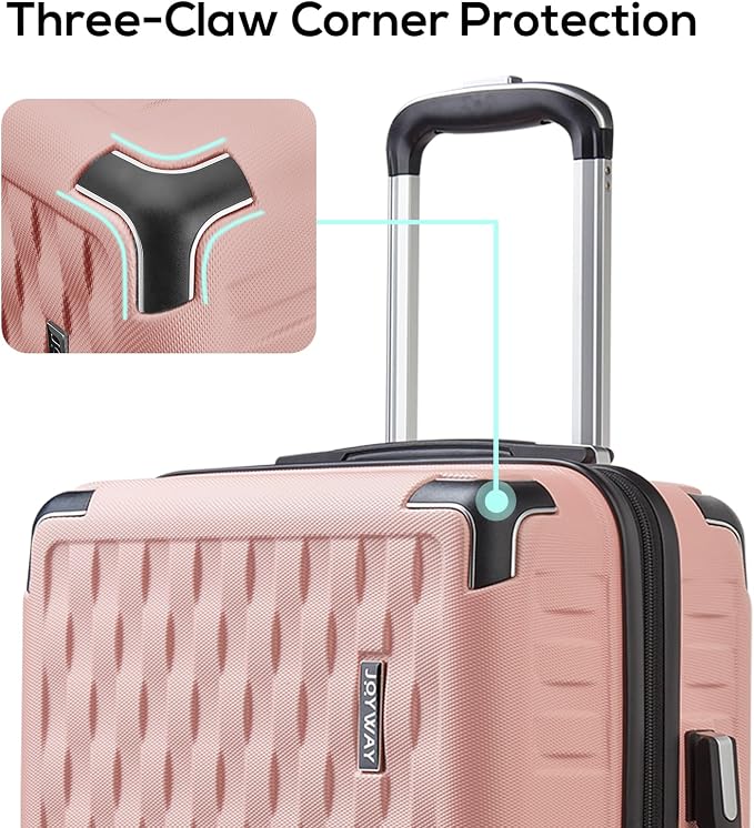 Melalenia Luggage 10 Piece Sets Clearance,Large Suitcase Set Spinner Wheels with TSA Locks,Hard Shell Pink Luggage Sets for Women Travel Suitcase (10Pcs Pink) - Image 4